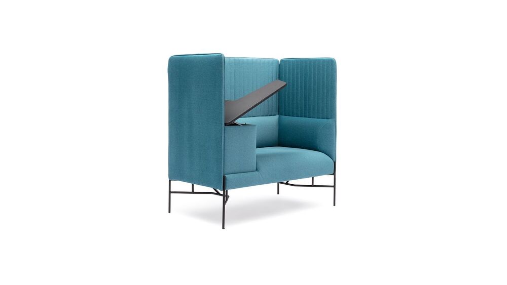 Диван одноместный с высокой спинкой со столиком слева