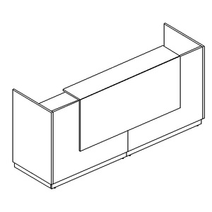 Стойка ресепшен прямая (полка высокая) с подсветкой