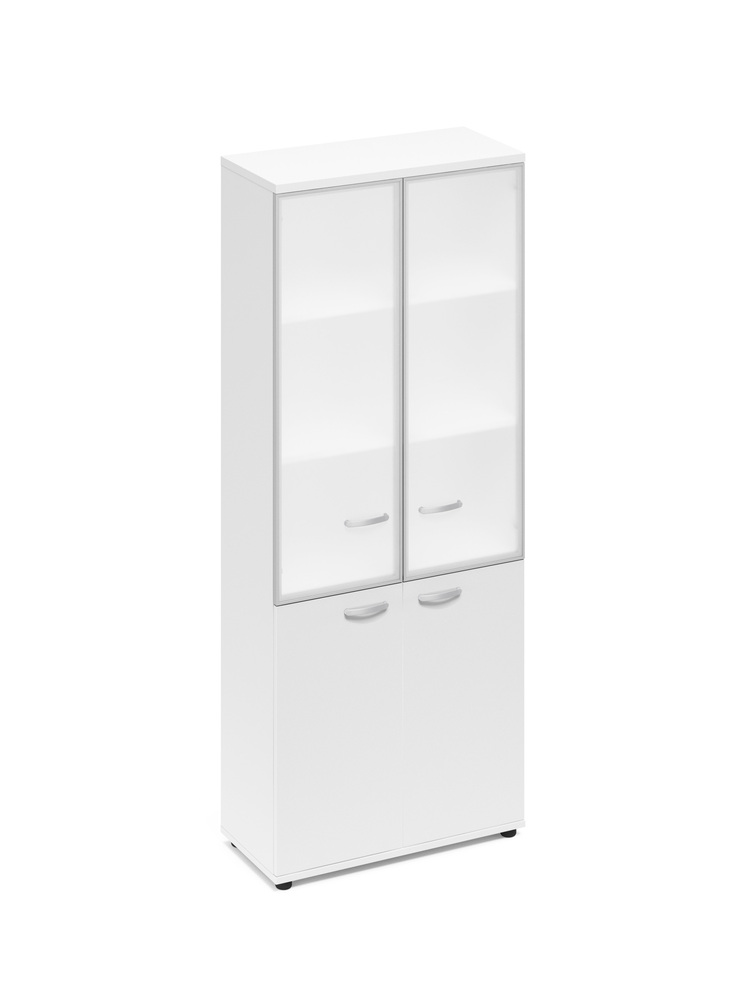 Шкаф для документов со стеклянными дверьми в алюминиевой рамке