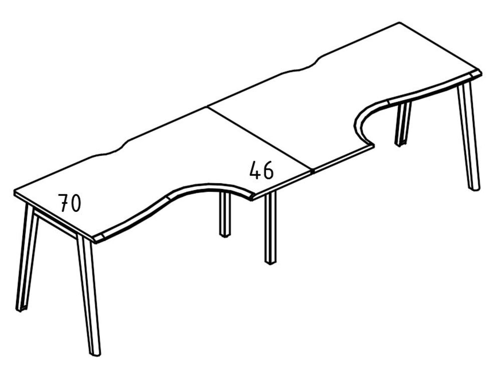 Рабочая станция Классика каркас МТ 1 скос (2х140)