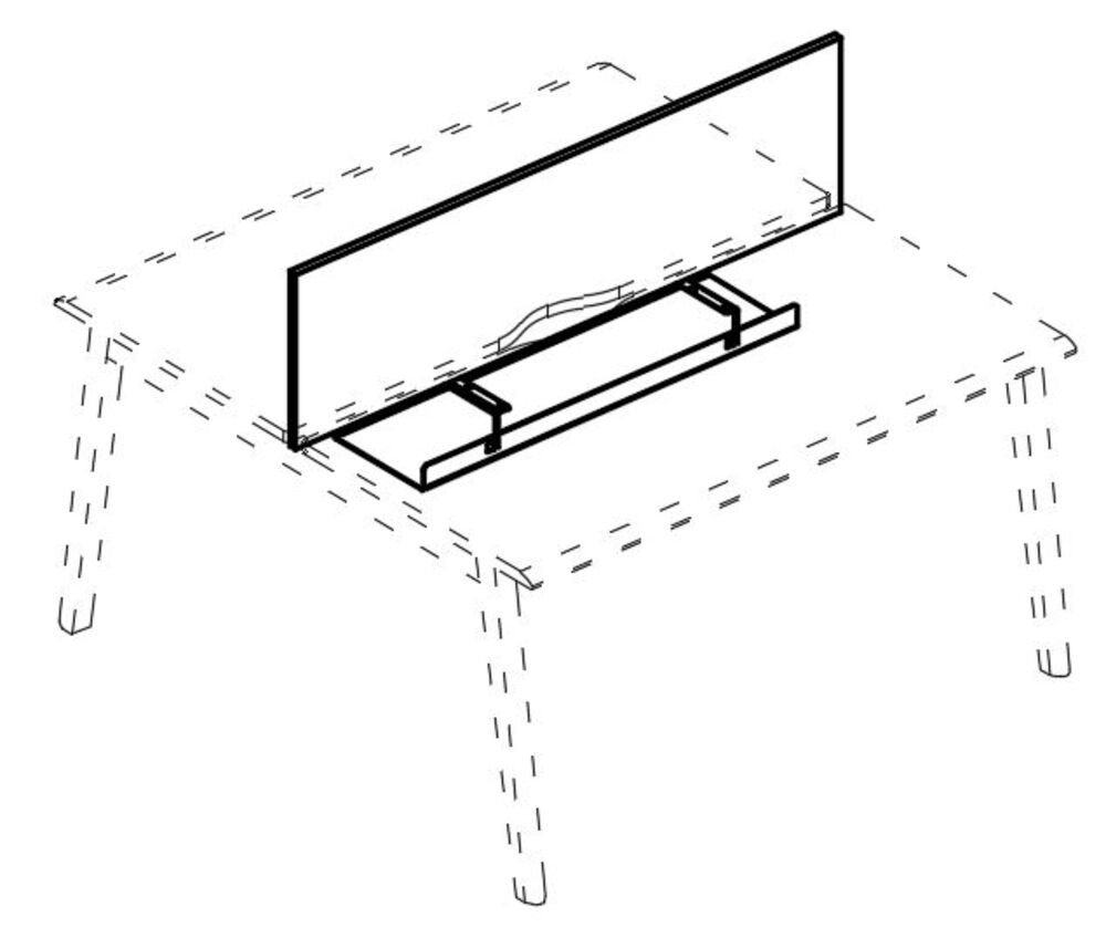 Экран фронтальный ДСП с кабель-каналом для стола 120