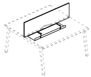Экран фронтальный ДСП с широким кабель-каналом на стол 180
