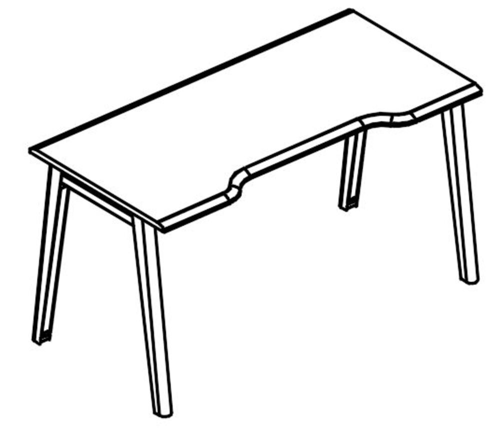 Стол Симметрия на металлокаркасе МТ (2 скоса)
