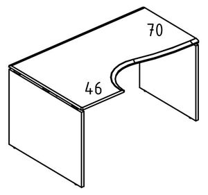 Стол эргономичный ДСП (2 скоса) левый