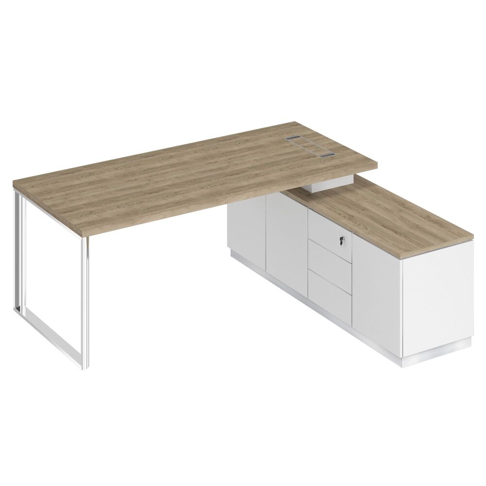 Стол руководителя на опорной тумбе (левый/правый)