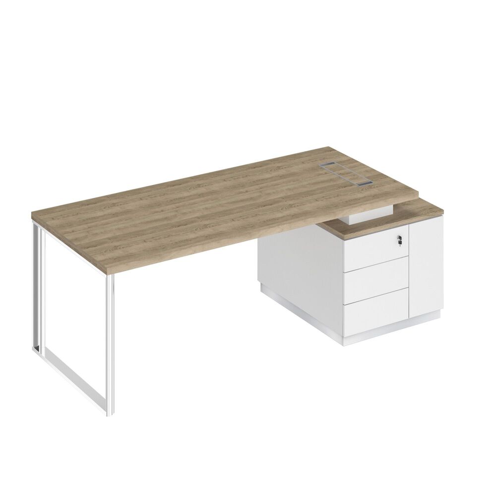 Стол руководителя на опорной тумбе (левый/правый)