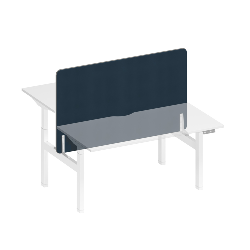 Экран настольный фронтальный тканевый с мягким наполнителем с кабель-каналом