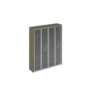 Шкаф высокий для документов 4 стеклянные двери
