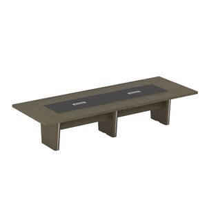 Стол для переговоров составной с кожаной вставкой