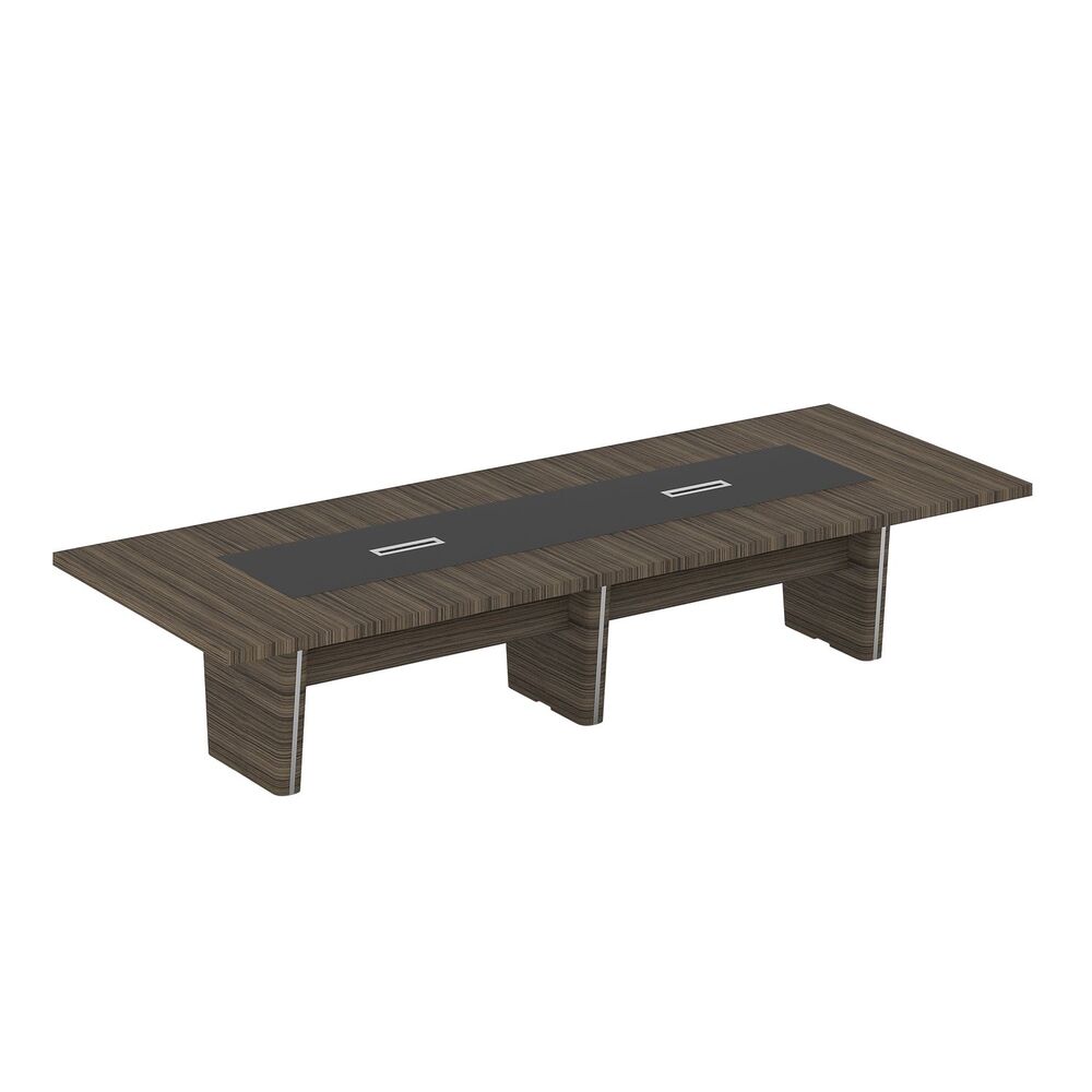 Стол для переговоров составной с кожаной вставкой