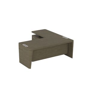 Стол для руководителя левый с приставкой на большой тумбе и фронтальной панелью