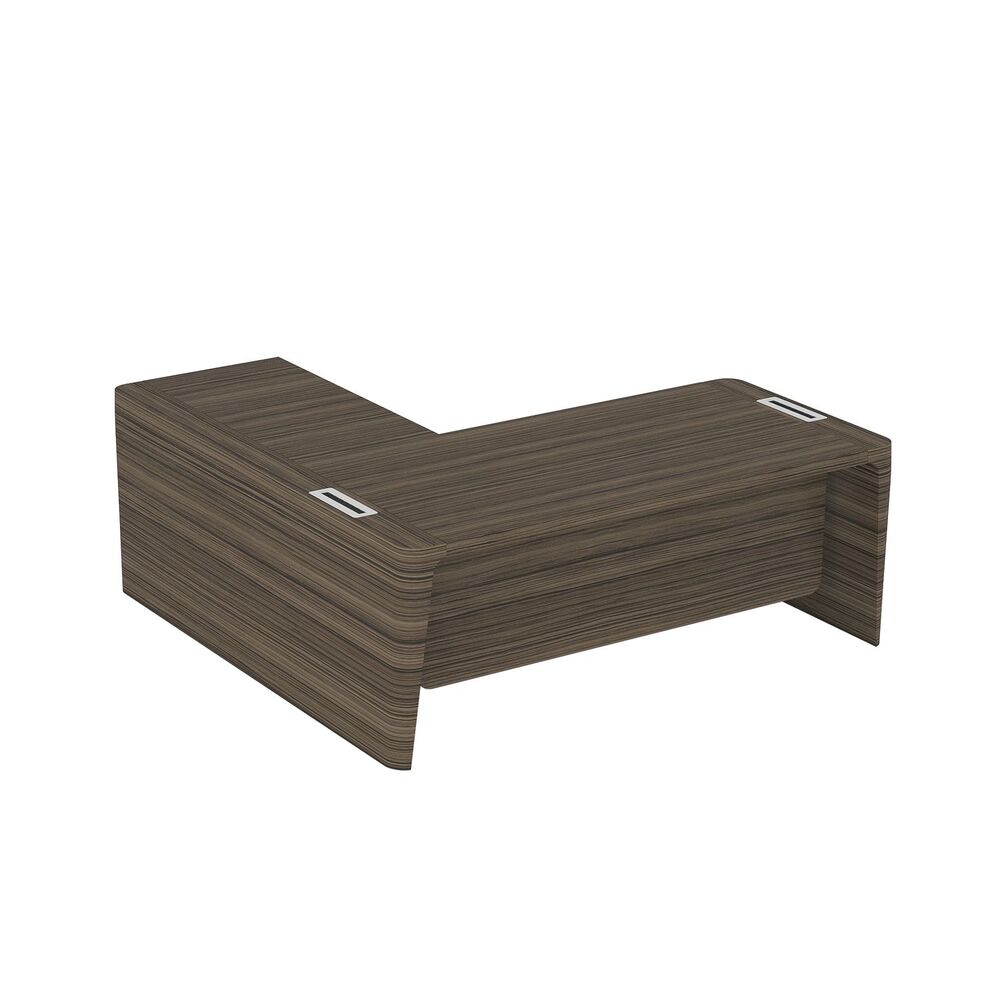 Стол для руководителя правый с приставкой на малой тумбе и фронтальной панелью