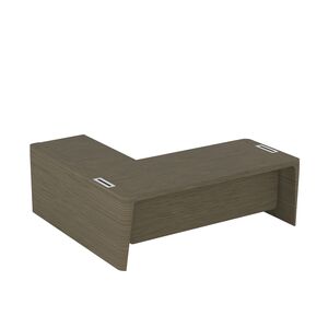 Стол для руководителя правый с приставкой на малой тумбе и фронтальной панелью