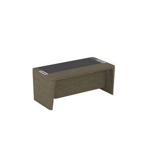 Стол руководителя с кожаным бюваром и фронтальной панелью