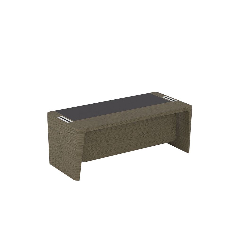 Стол руководителя с кожаным бюваром и фронтальной панелью