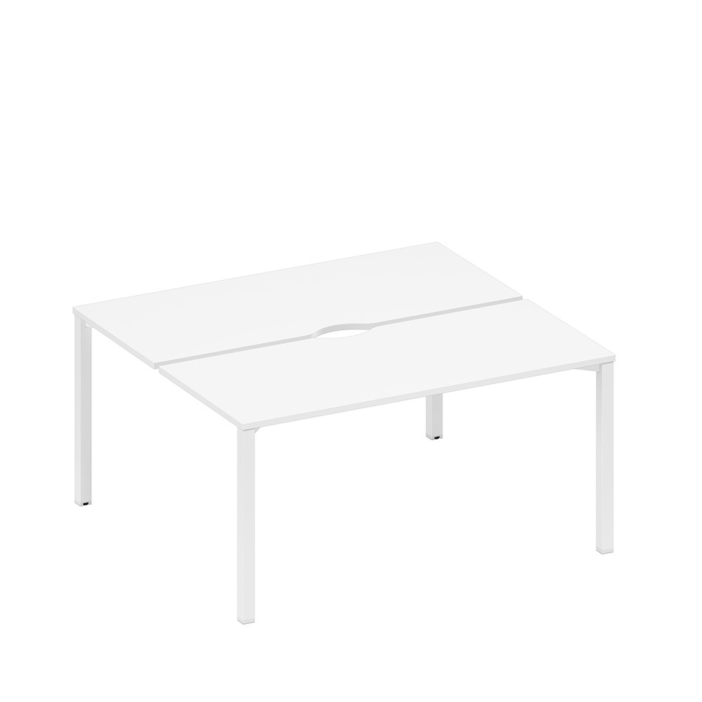 Рабочая станция на металлокаркасе, столешницы с вырезом (2*160)