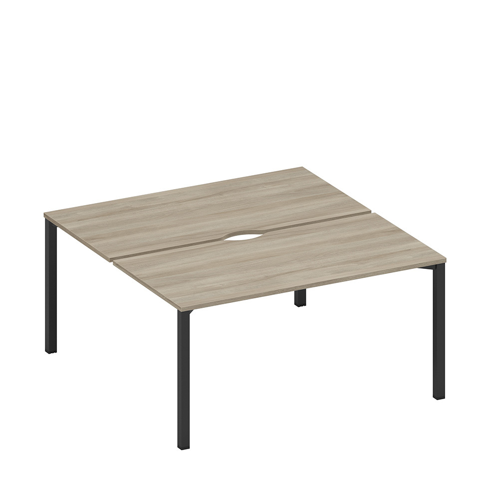 Рабочая станция на металлокаркасе, столешницы с вырезом (2*160)