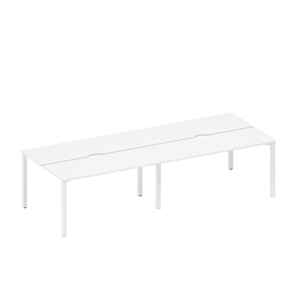 Рабочая станция на металлокаркасе, столешницы с вырезом (4*160)