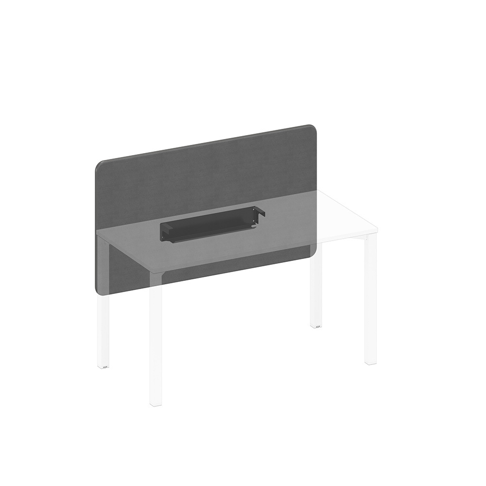 Экран настольный фронтальный тканевый с мягким наполнителем с кабель-каналом