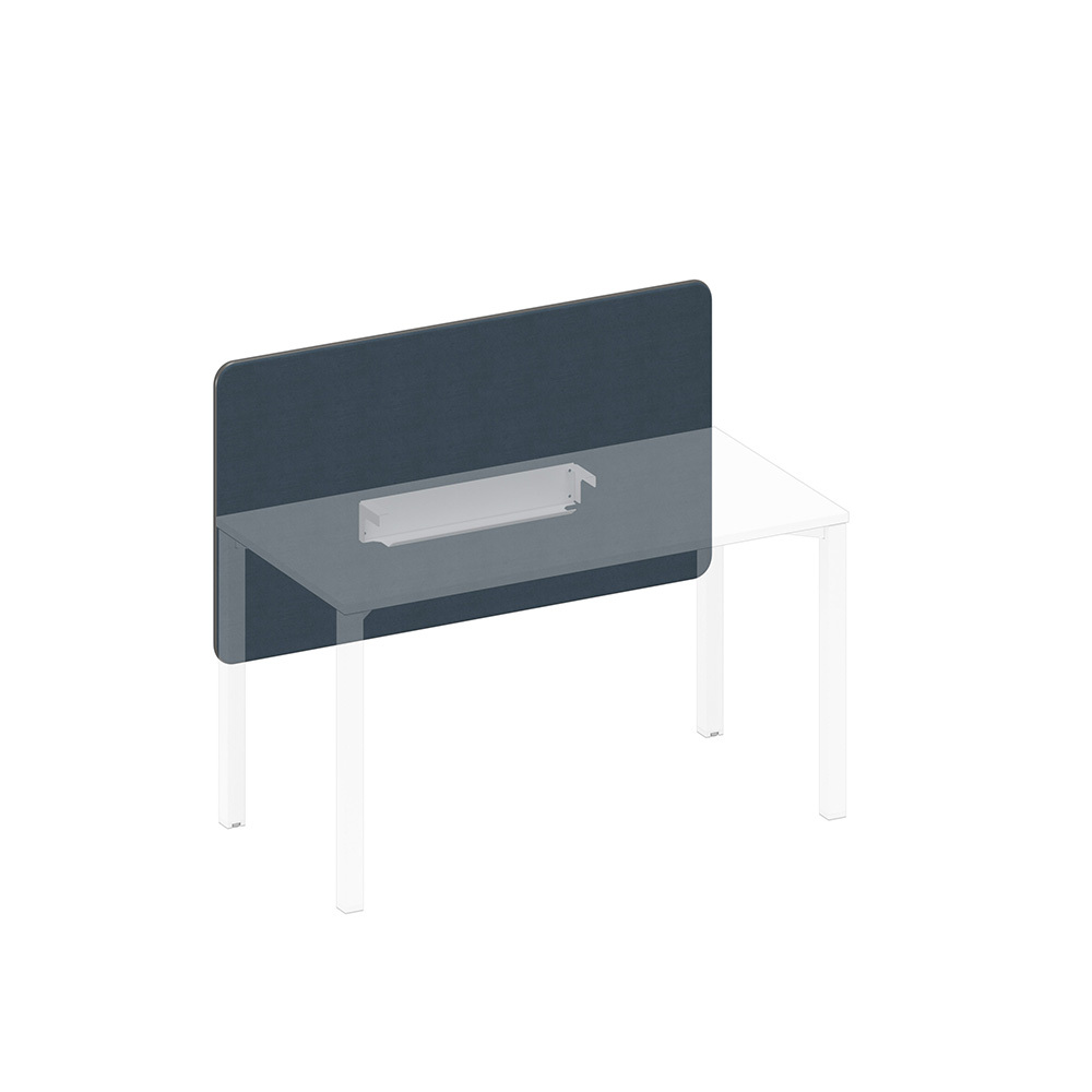 Экран настольный фронтальный тканевый с мягким наполнителем с кабель-каналом