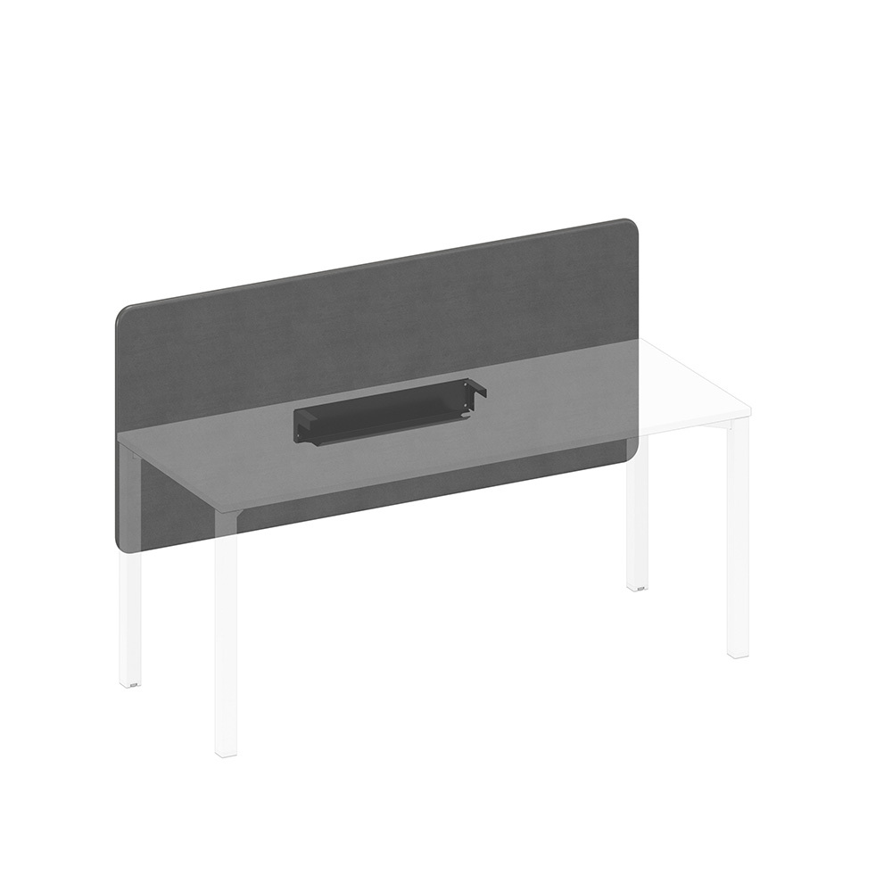 Экран настольный фронтальный тканевый с мягким наполнителем с кабель-каналом