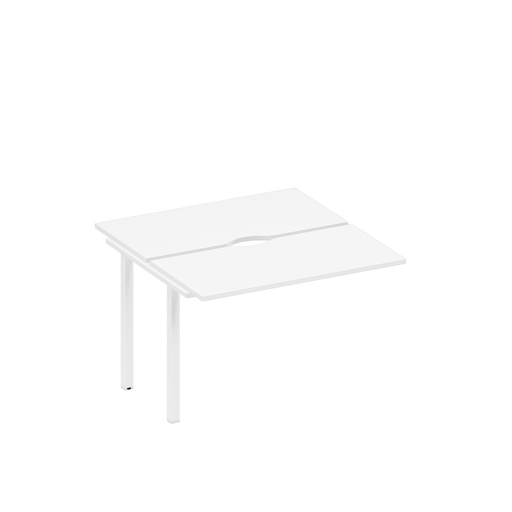 Секция стола рабочей станции на металлокаркасе, столешницы с вырезом