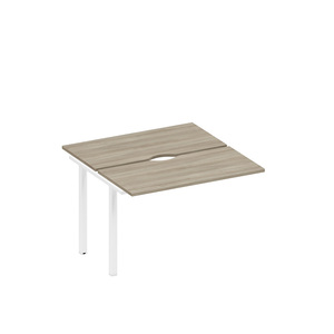 Секция стола рабочей станции на металлокаркасе, столешницы с вырезом