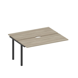 Секция стола рабочей станции на металлокаркасе, столешницы с вырезом