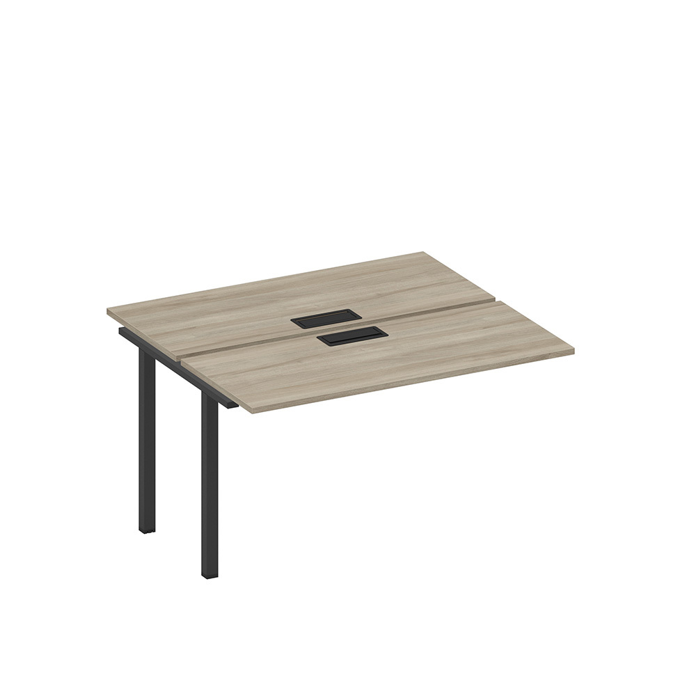 Секция стола рабочей станции на металлокаркасе, столешницы с заглушкой