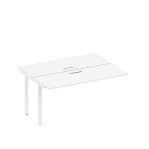 Секция стола рабочей станции на металлокаркасе, столешницы с заглушкой