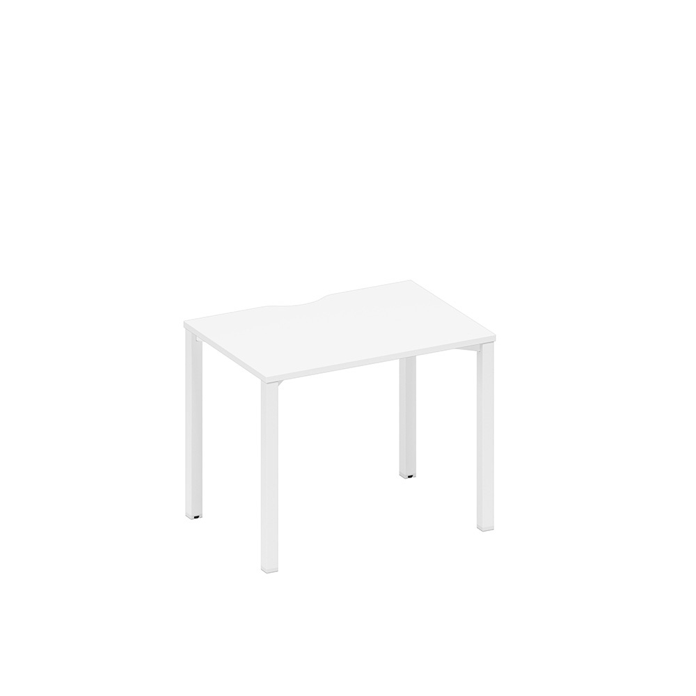 Стол письменный на металлокаркасе, столешница с вырезом