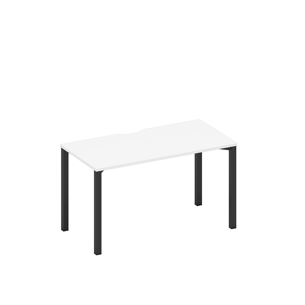 Стол письменный на металлокаркасе, столешница с вырезом