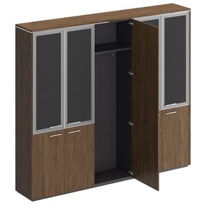 Шкаф комбинированный (со стеклом + для одежды узкий + со стеклом)