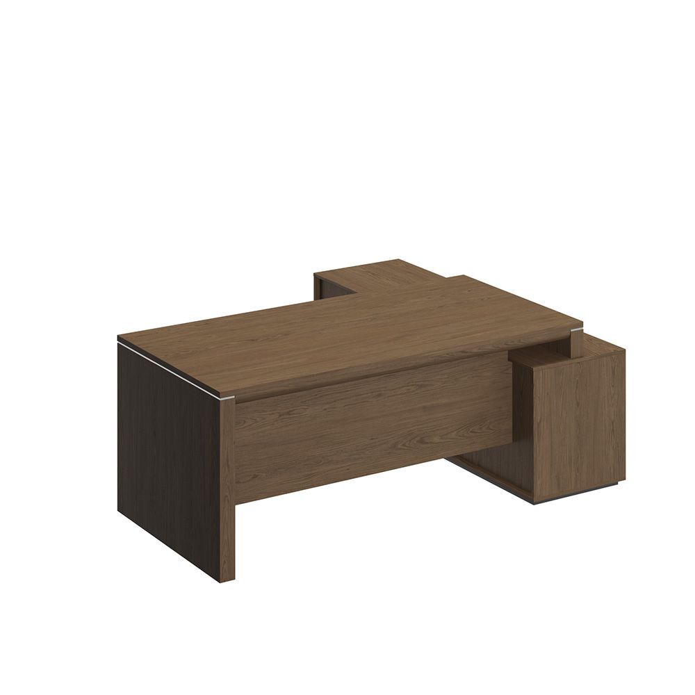 Стол руководителя левый на опорной тумбе